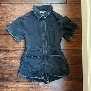 Zara Kids Black Denim Romper
